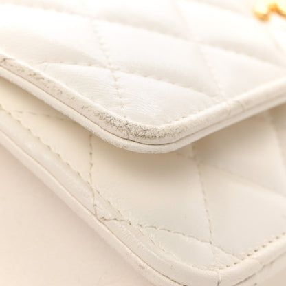 Chanel Lambskin Quilted CC Wallet On Chain WOC White 15 of 15