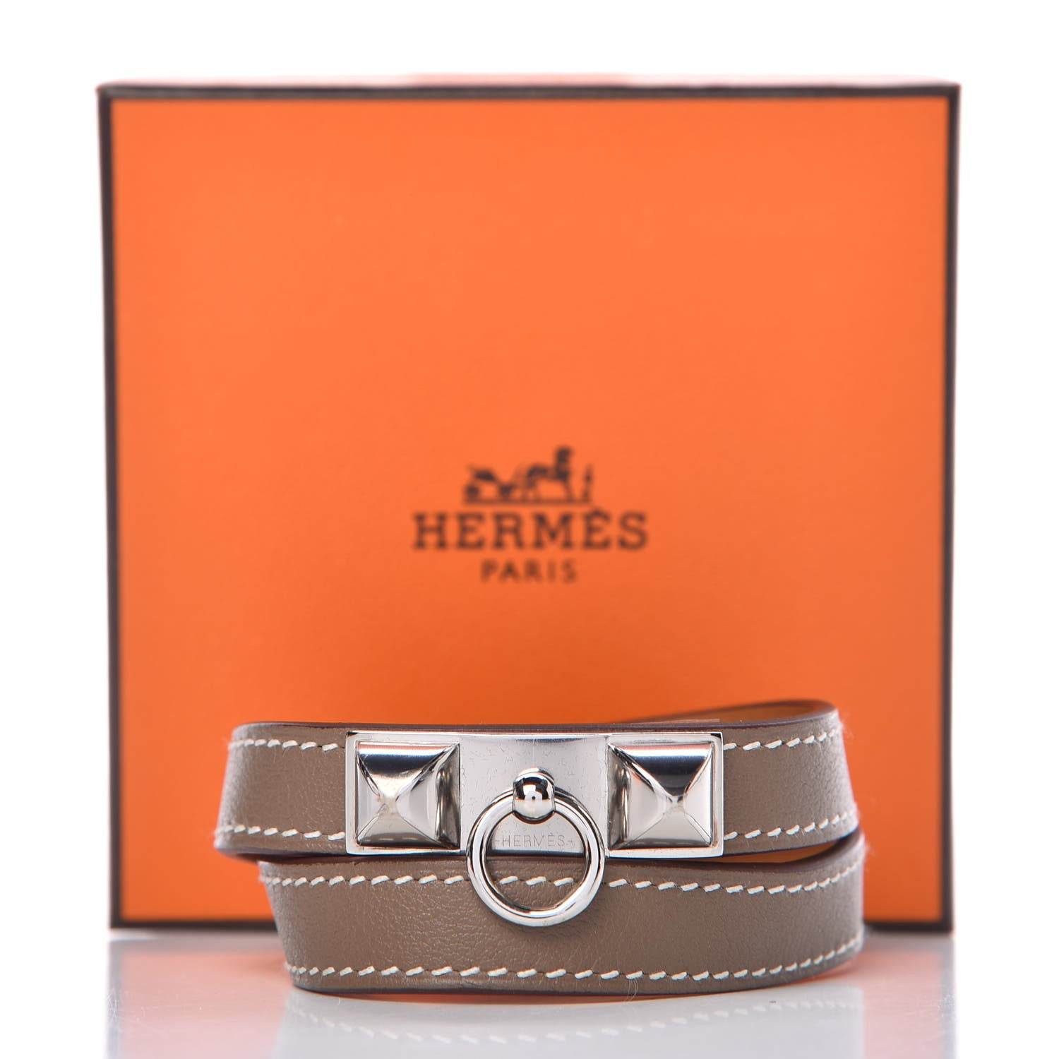 Hermes Swift Rivale Double Tour Bracelet S Etoupe 7 of 7