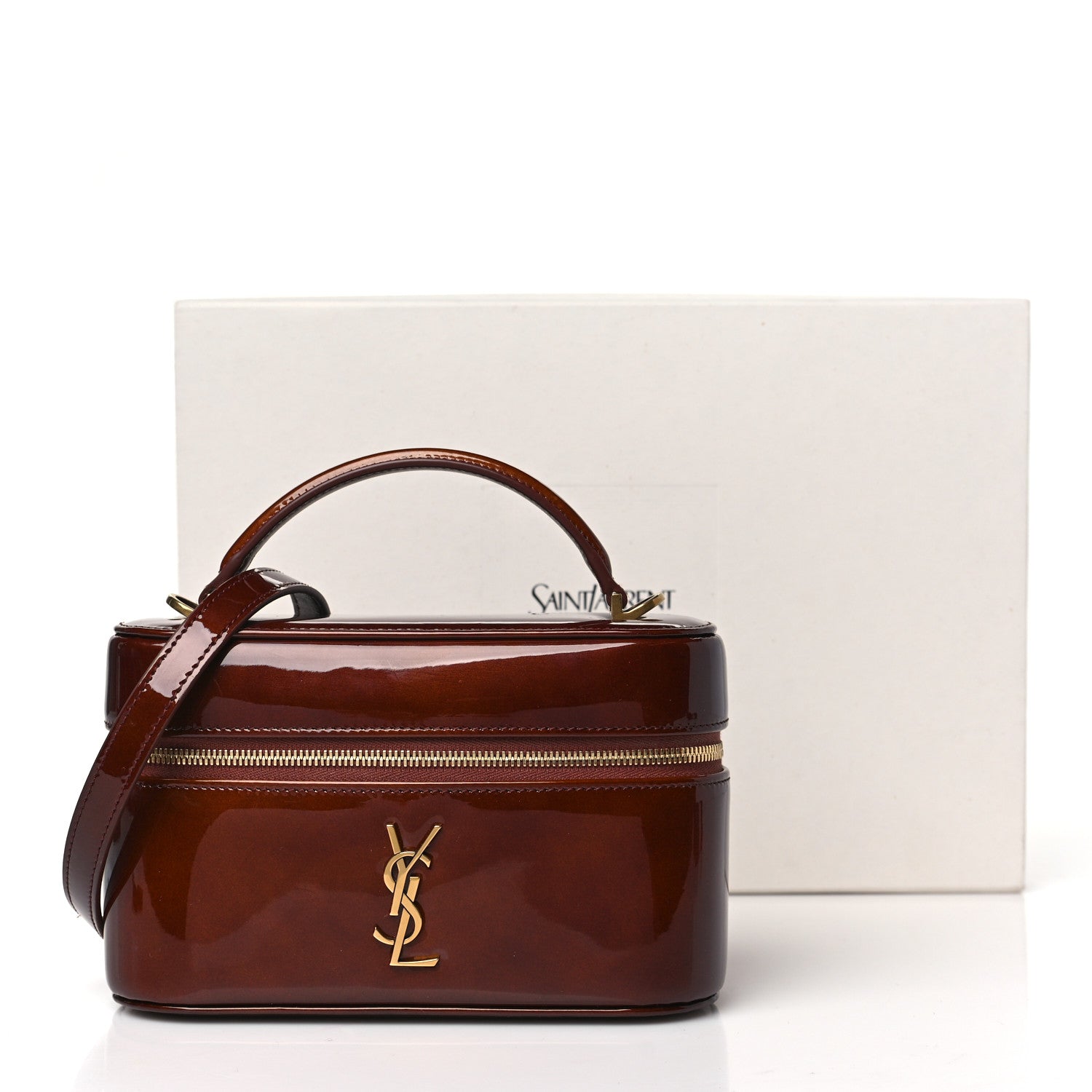 Saint Laurent Patent Gaby Vanity Bag Baby Brown 12 of 12