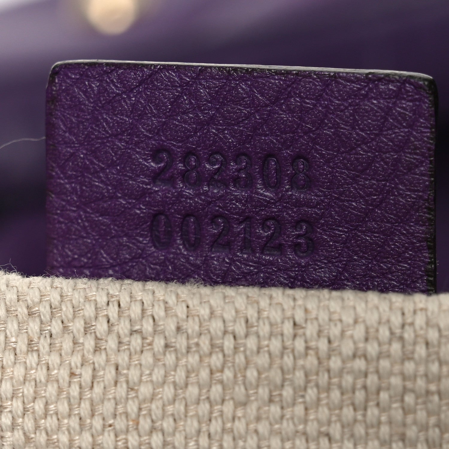 Gucci Pebbled Calfskin Large Soho Shoulder Bag Shine Purple 7 of 11