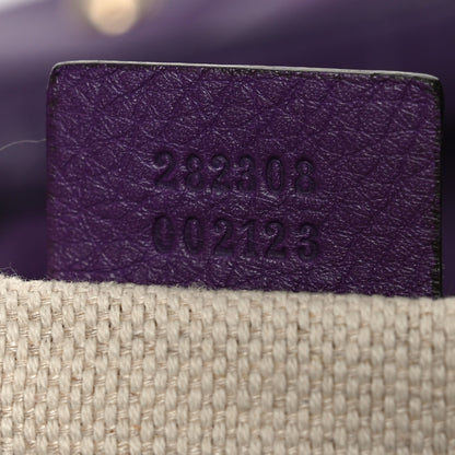 Gucci Pebbled Calfskin Large Soho Shoulder Bag Shine Purple 7 of 11