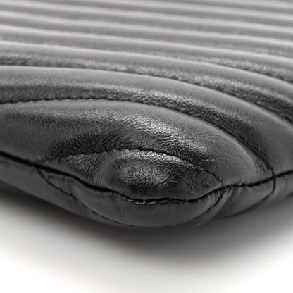 Saint Laurent Calfskin Matelasse Chevron Monogram A5 Wristlet Black 8 of 13