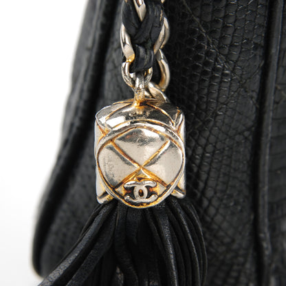 Chanel Quilted Lizard Tassel Camera Case Black 12 of 13