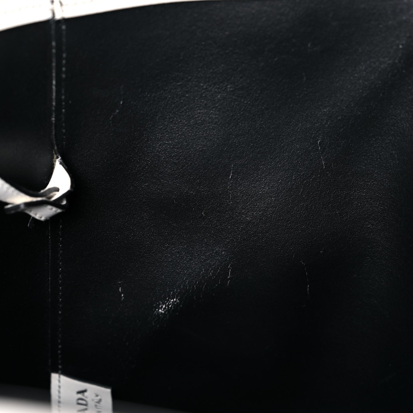 City Calf Front Pocket Large Shopping Tote White Black