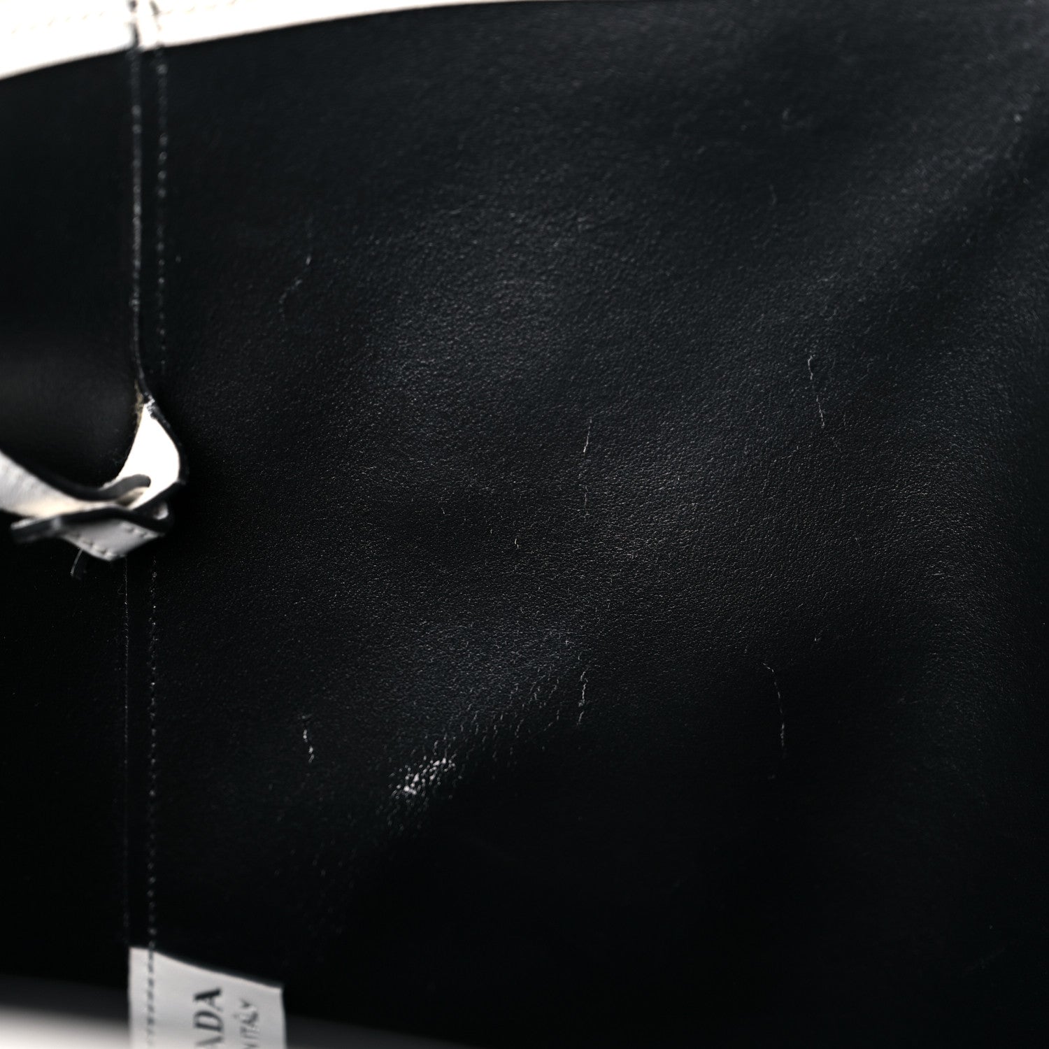 Prada City Calf Front Pocket Large Shopping Tote White Black 15 of 22
