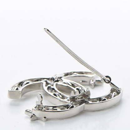 Chanel Crystal Starfall CC Hair Clip Silver 4 of 5