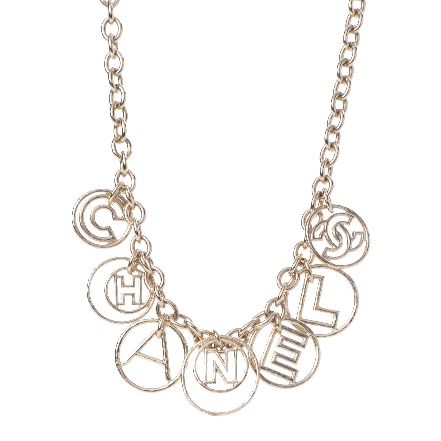 Chanel Hoop Cuba Logo Necklace Gold 1 of 5