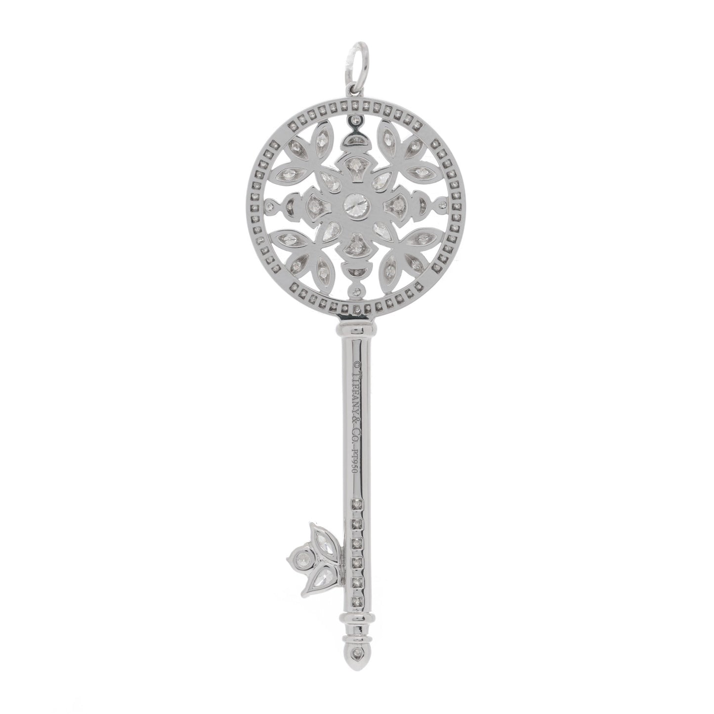 Platinum Diamond Garden Key Pendant