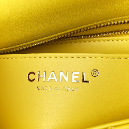 Chanel Lambskin Quilted Mini Rectangular Pearl Crush Flap Yellow 6 of 11