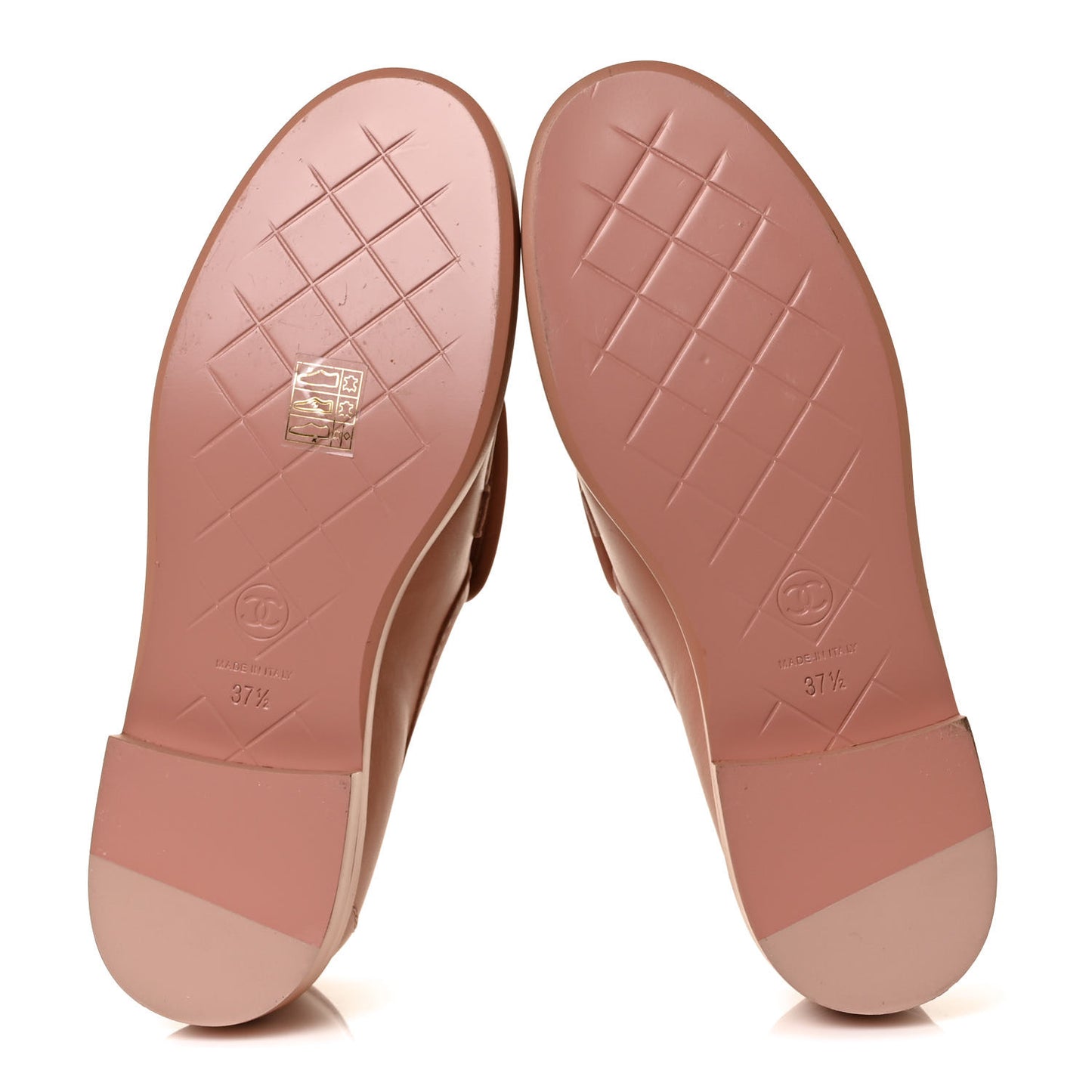 Lambskin Quilted CC Turnlock Loafers 37.5 Dark Pink