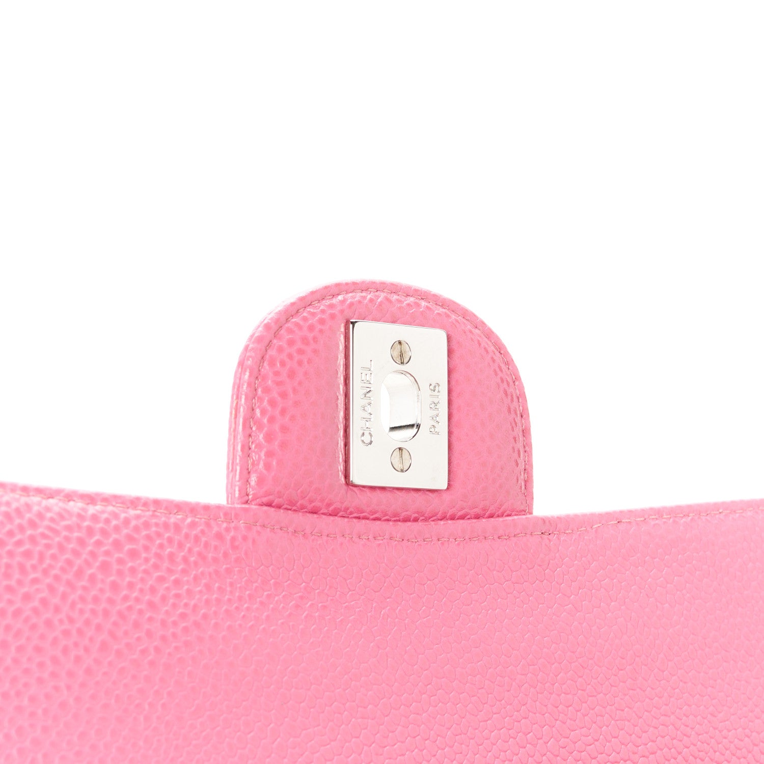 Chanel Caviar Chevron Quilted Medium Double Flap Pink 7 of 11