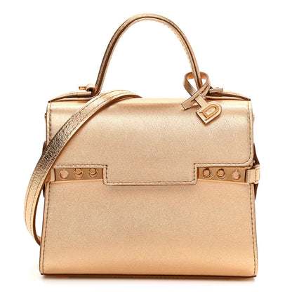 Delvaux Metallic Calfskin Micro Tempete Satchel Or Rose 1 of 11