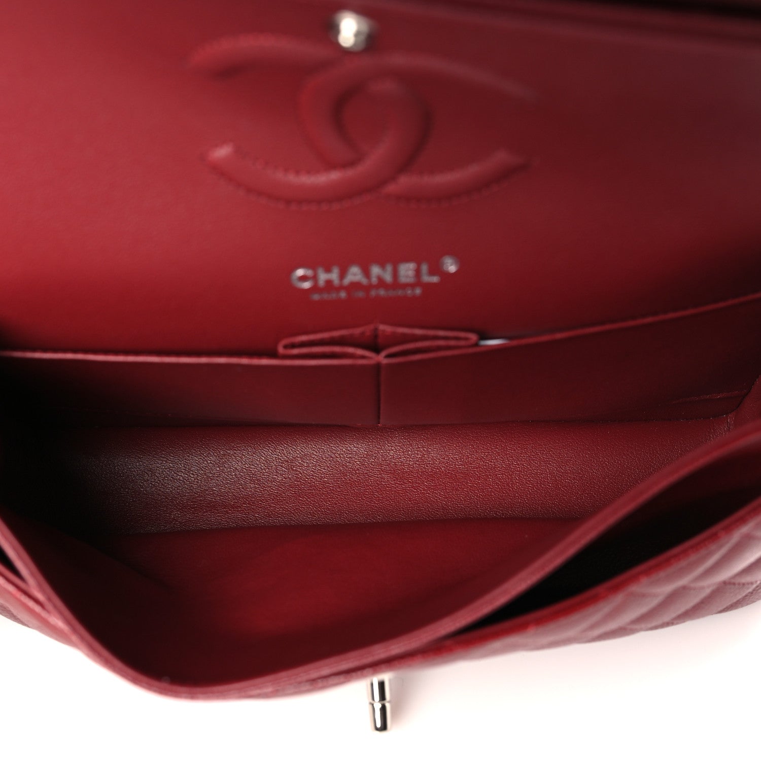 Chanel Caviar Quilted Medium Double Flap Dark Red 5 of 8