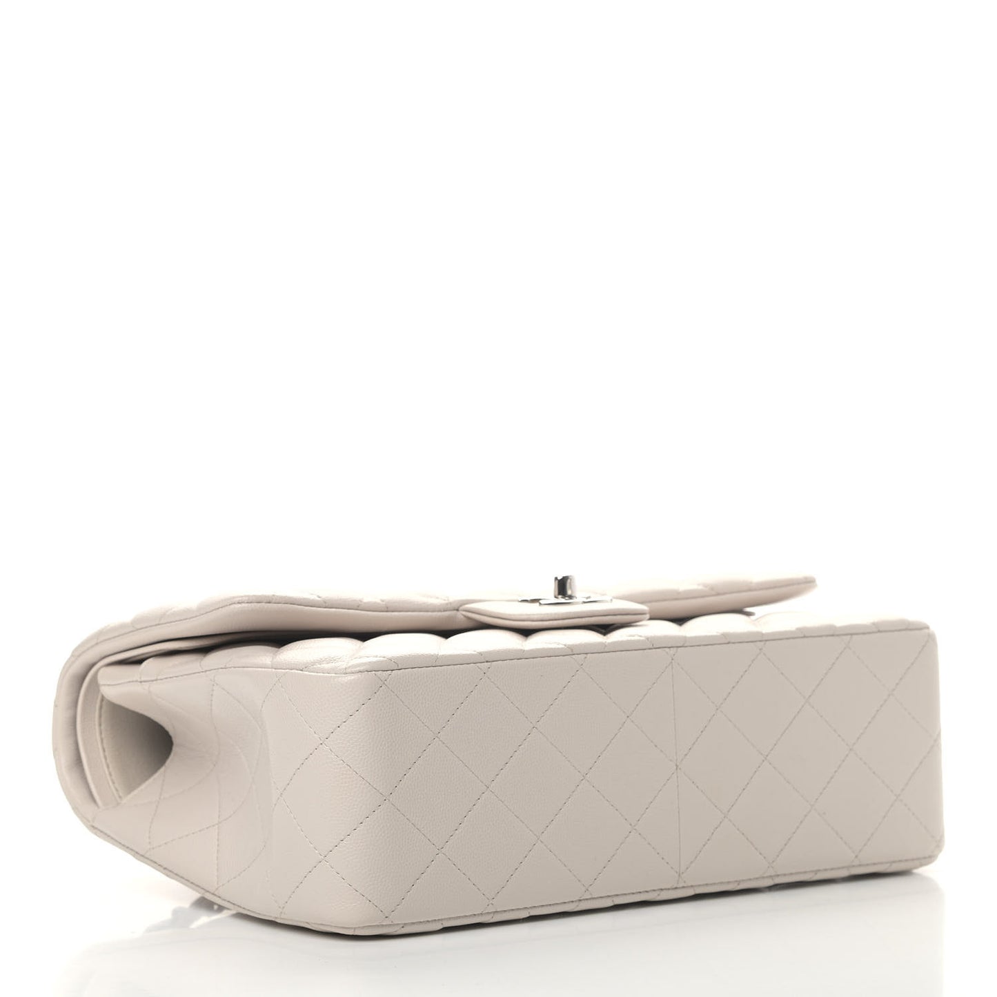 Caviar Quilted Jumbo Double Flap Ivory