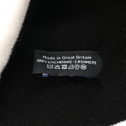 Chanel Cashmere CC Beanie Hat Black White 6 of 6