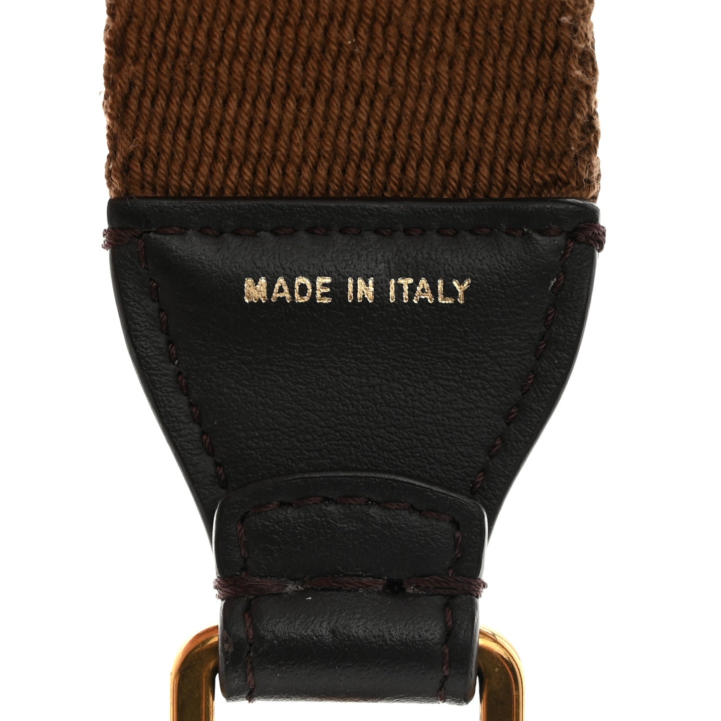 Ribbon Vitello Century FF 1974 Flat Studded Strap You Fango Marrone Ebano