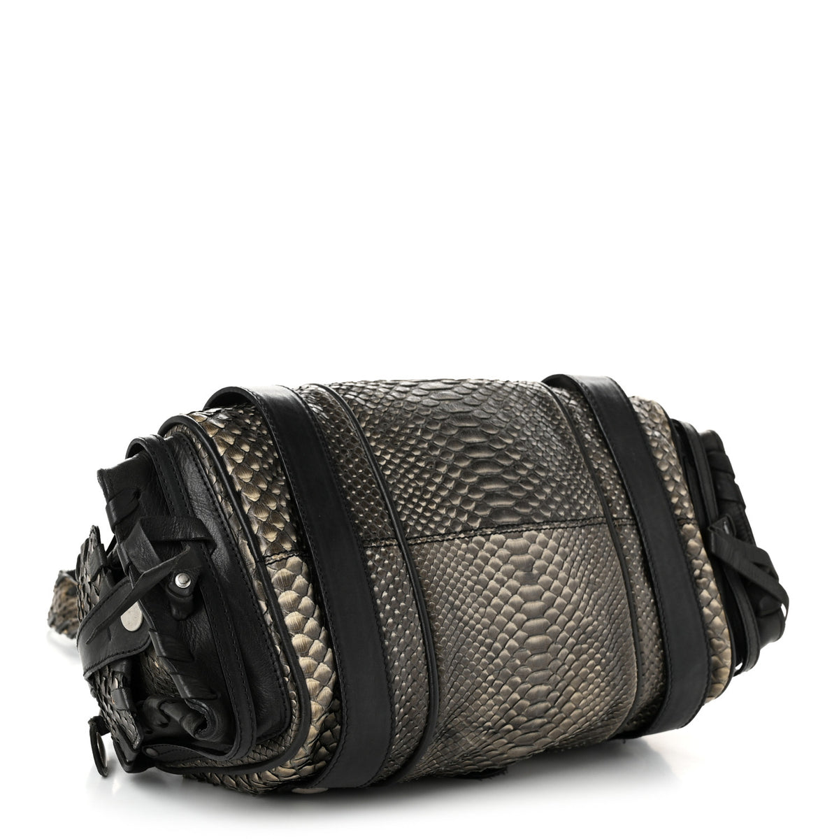Chloe Snakeskin Calfskin Silverado Shoulder Bag Grey 4 of 10