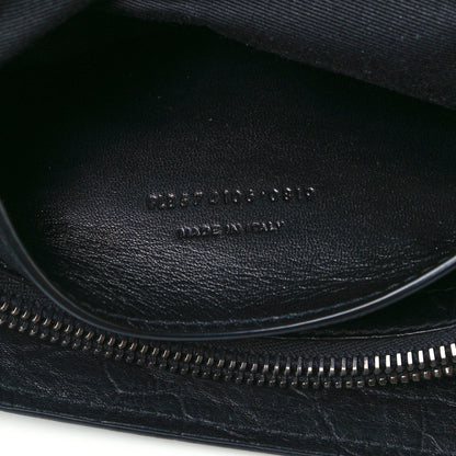 Saint Laurent Calfskin Crocodile Embossed Medium West Hollywood Monogram Fold-Over Black 8 of 12
