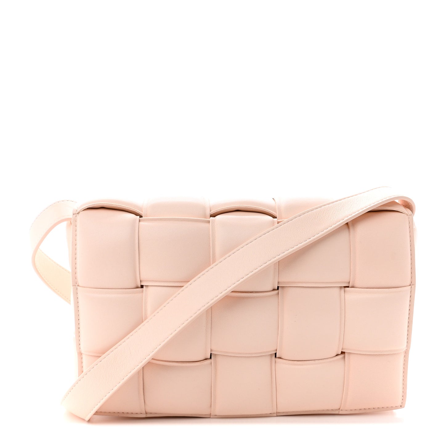 Nappa Maxi Intreccio Padded Cassette Crossbody Bag Melon Washed