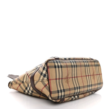 Burberry Haymarket Check Studded Tote Chocolate 3 of 10