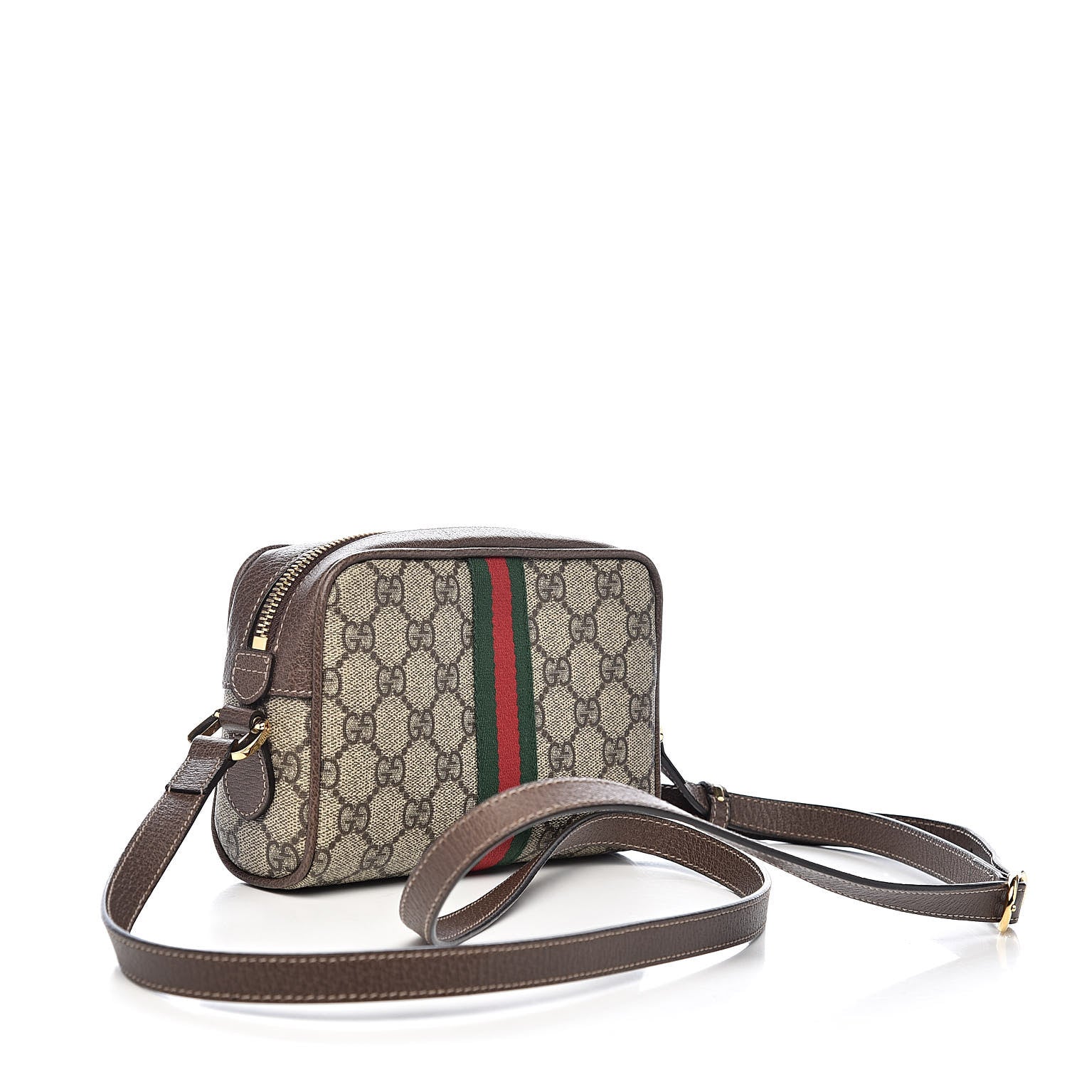 Gucci GG Supreme Monogram Web Mini Ophidia Shoulder Bag Brown 3 of 11