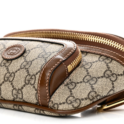 Gucci GG Supreme Monogram Textured Calfskin Retro Interlocking G Belt Bag Beige Ebony Brown Sugar 10 of 10