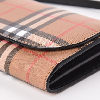 Burberry Vintage Check Henley Wallet On Chain Black 8 of 11