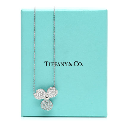 Tiffany Platinum Diamond Large Paper Flowers Pave Pendant Necklace 5 of 5