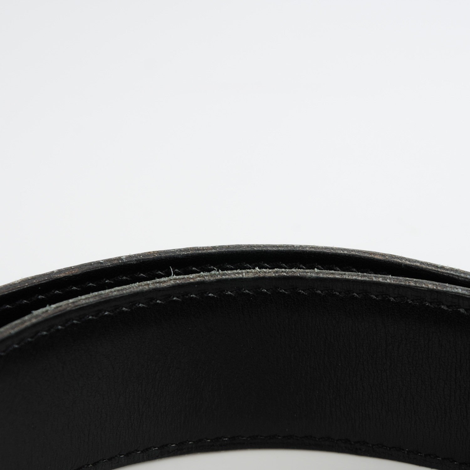 Hermes Togo Box 32mm H Belt 90 Black Blue Jean 7 of 9