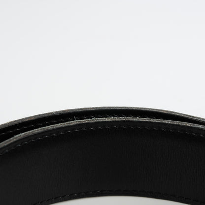 Hermes Togo Box 32mm H Belt 90 Black Blue Jean 7 of 9