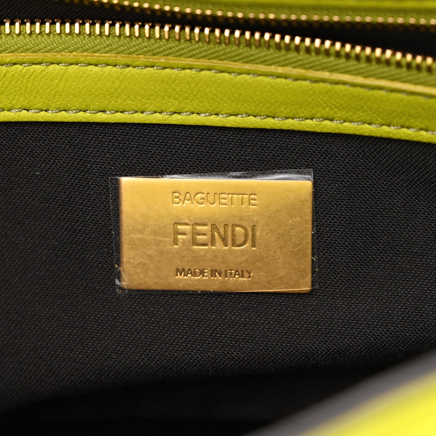 Fendi Nappa FF 1974 Embossed Baguette Wasabi 6 of 10