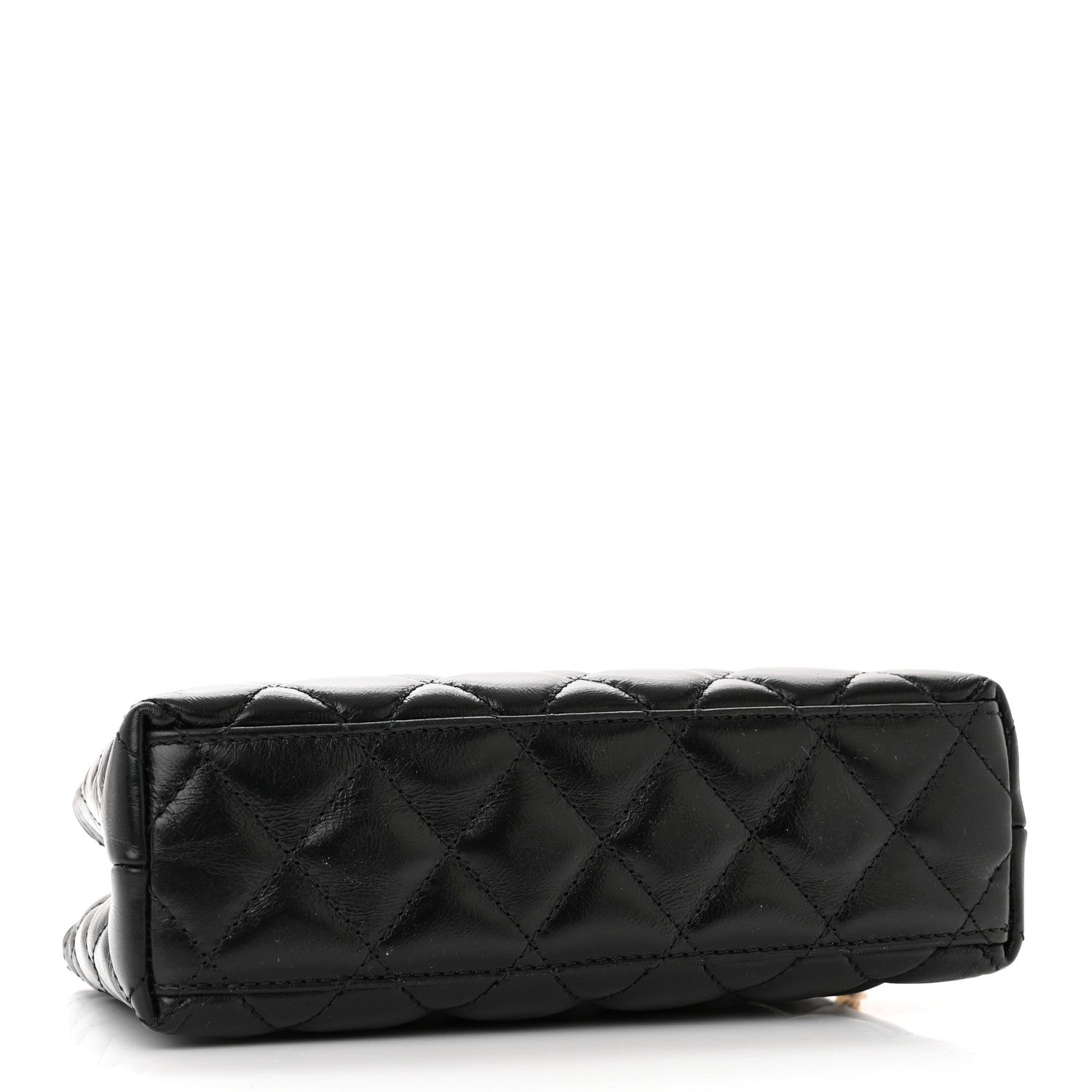 Chanel Shiny Aged Calfskin Quilted Nano Kelly Shopper Black 4 of 10