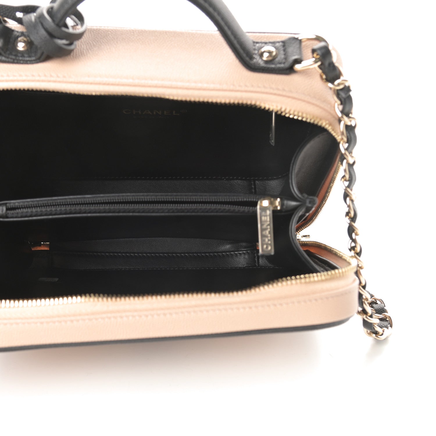 Chanel Caviar Quilted Medium CC Filigree Vanity Case Beige Black 5 of 11