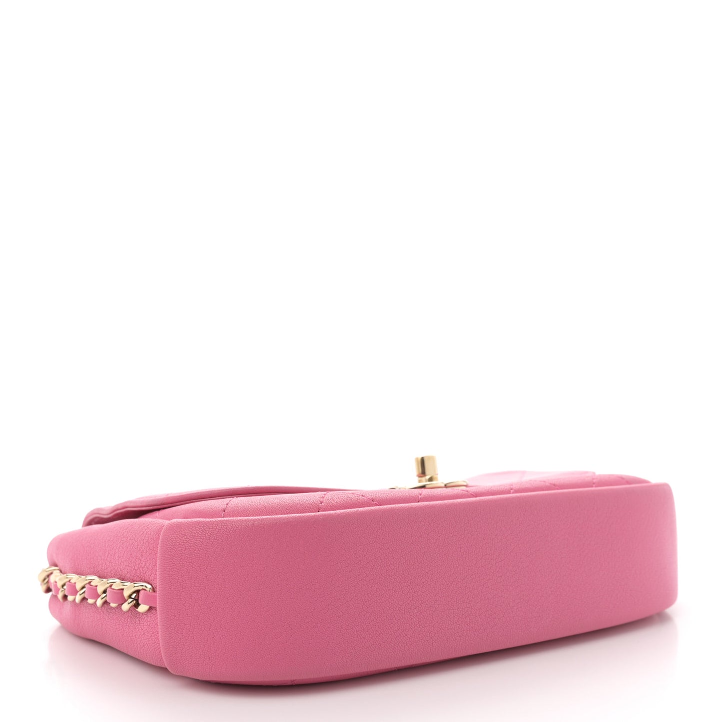 Goatskin Stitched Casual Trip Single Flap Pink