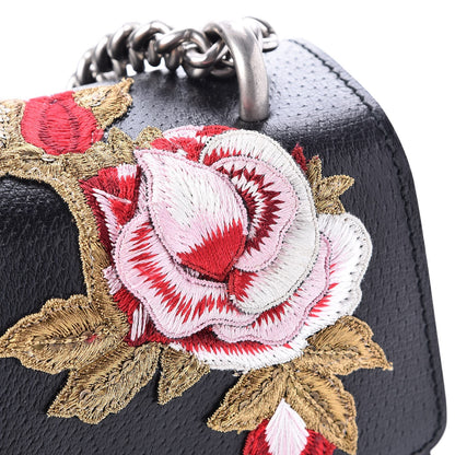 Gucci Calfskin Web Floral Embroidered Medium Dionysus Shoulder Bag Black 10 of 10