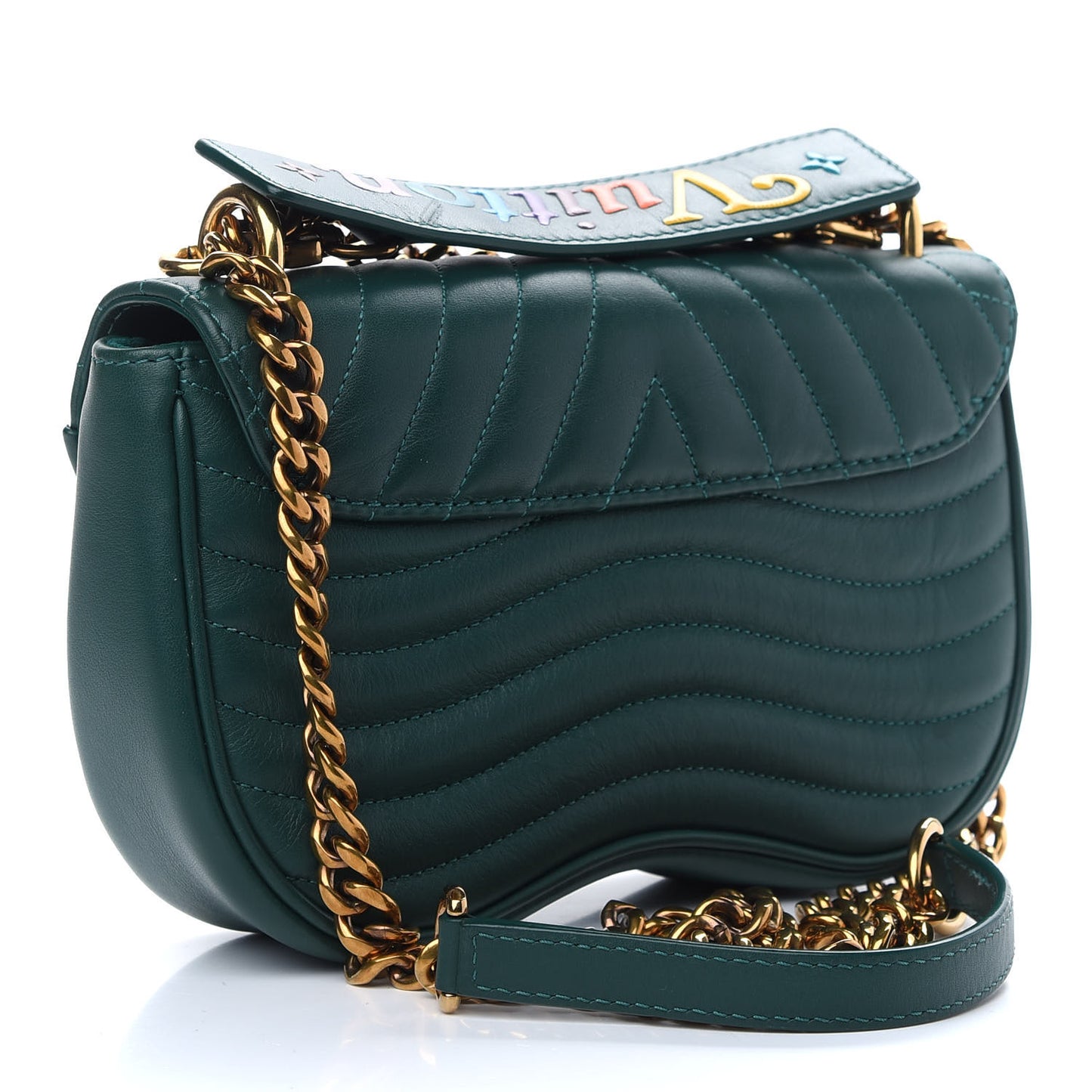 Calfskin New Wave Chain PM Emerald