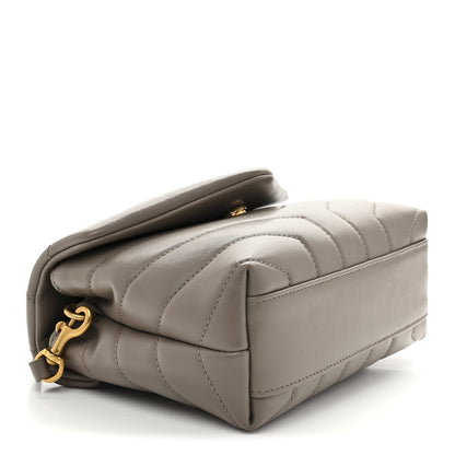 Saint Laurent Calfskin Y Quilted Monogram Toy Loulou Crossbody Bag Greyish Brown 4 of 12