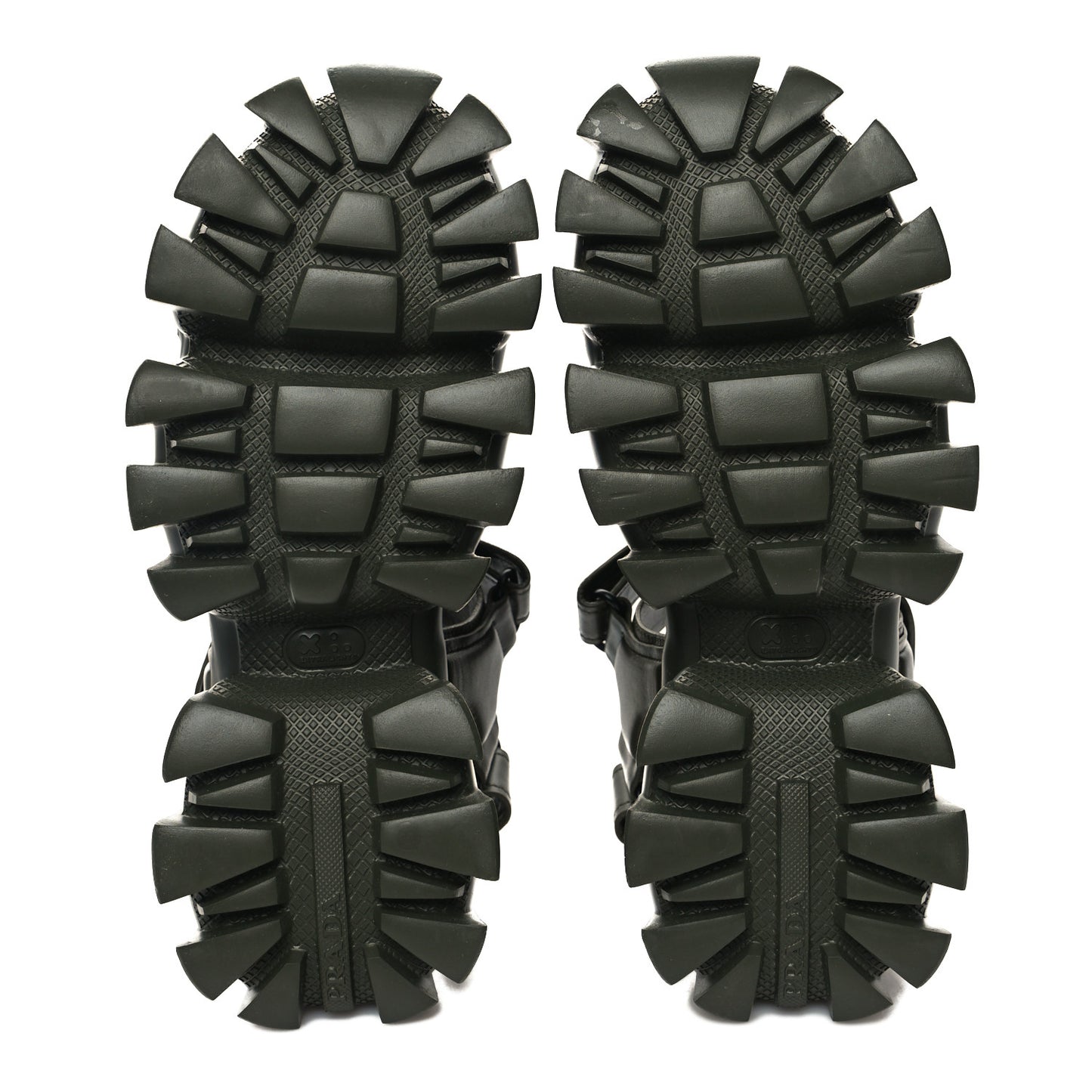 Nappa Logo Embossed Thunder Sole 50mm Sport Sandals 38.5 Militare