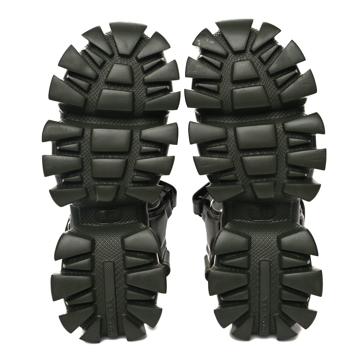 Prada Nappa Logo Embossed Thunder Sole 50mm Sport Sandals 38.5 Militare 5 of 8