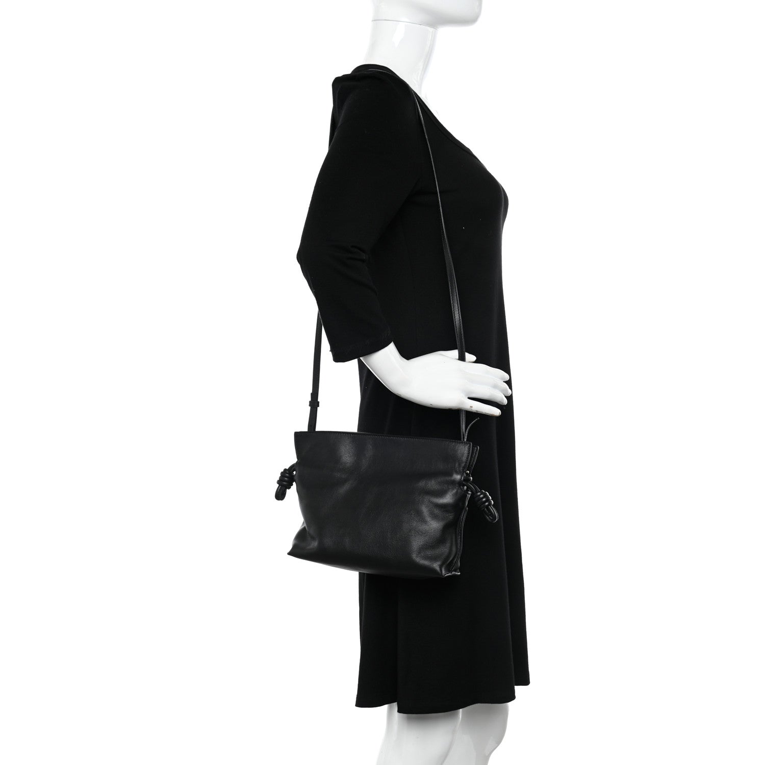 Loewe Calfskin Mini Flamenco Knot Clutch Black 2 of 10