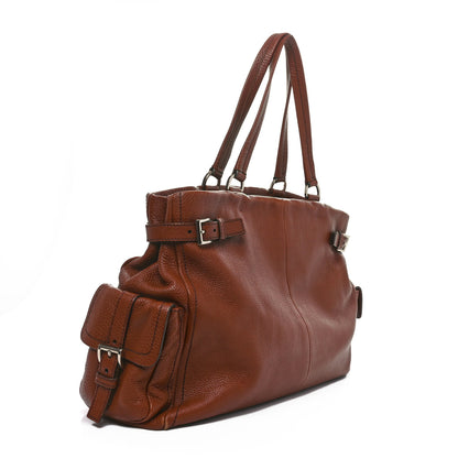 Prada Vitello Daino Buckle Shoulder Bag Tabacco 2 of 10
