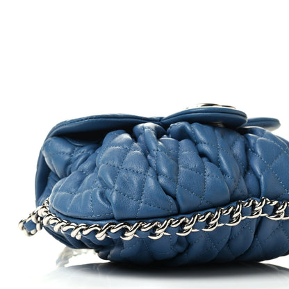 Chanel Washed Lambskin Quilted Mini Chain Around Messenger Blue 6 of 7