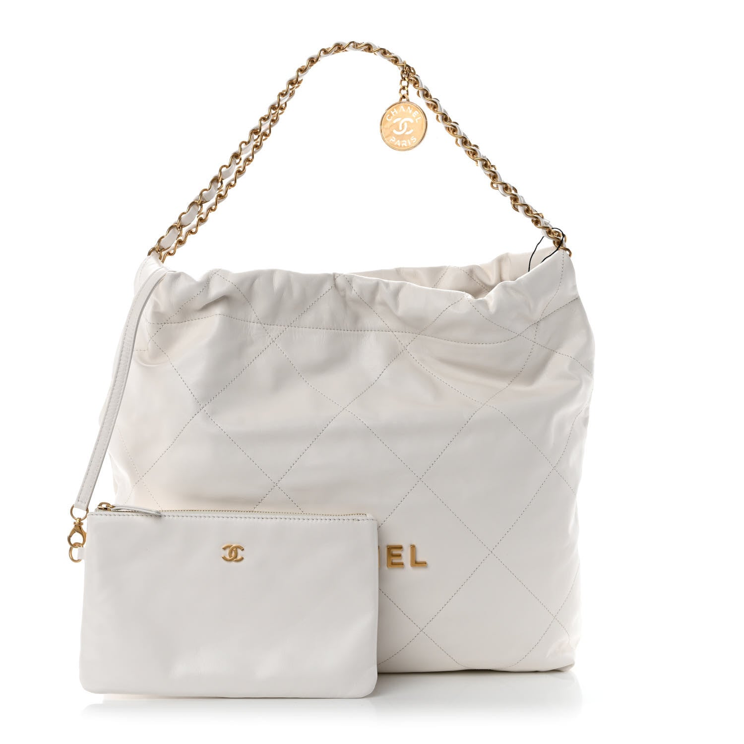 Chanel Shiny Calfskin Quilted Chanel 22 White 1 of 12