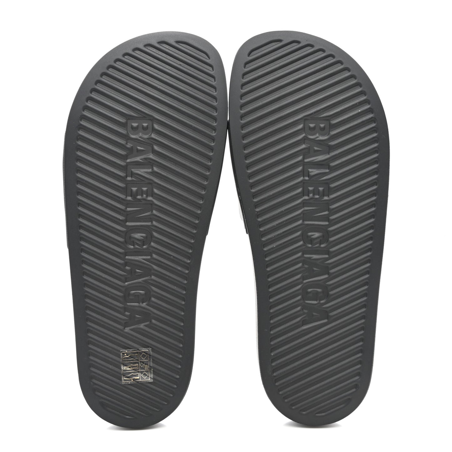 Rubber Paris Logo Womens Slide Sandals 39 Black