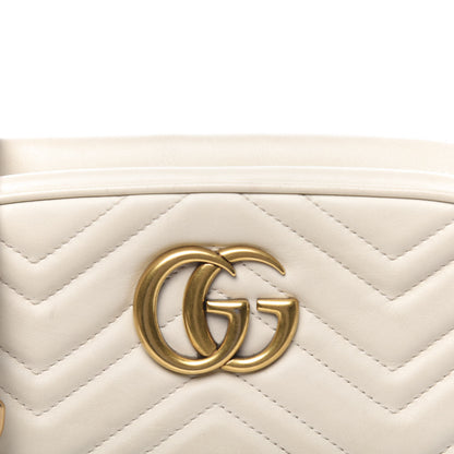 Gucci Calfskin Matelasse Small GG Marmont Chain Shoulder Bag White 9 of 19