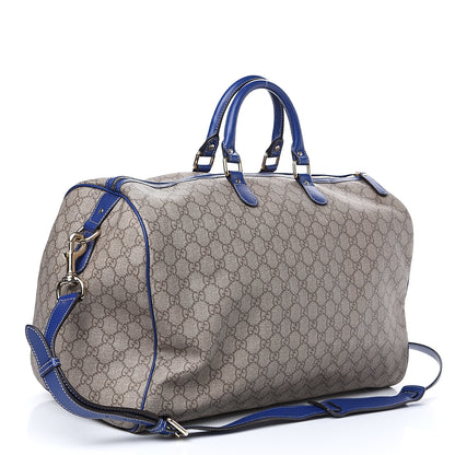 Gucci GG Plus Monogram Large Boston USA Flag Unicef Duffle Blue 2 of 12