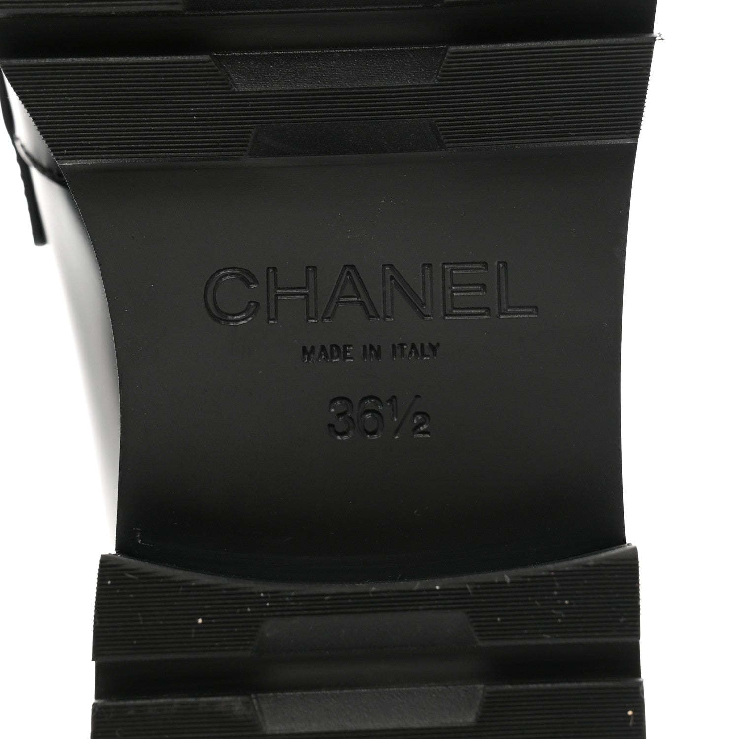 Chanel Calfskin Metal CC Loafers 36.5 Black 6 of 8