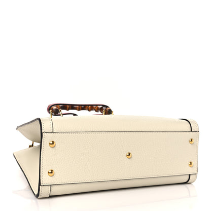 Gucci Textured Dollar Calfskin Web Small Diana Tote Bag Mystic White 4 of 10