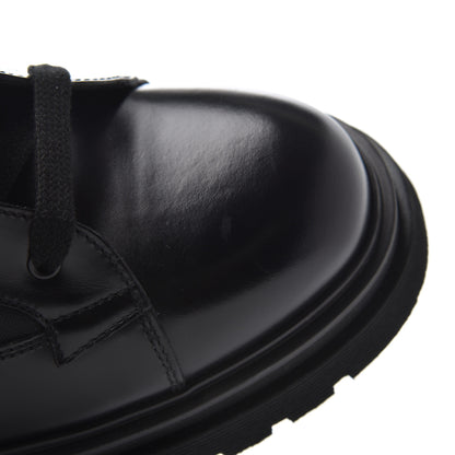 Prada Spazzolato Roi Technical Nylon Metal Triangle Logo Mens Pouch Pocket Combat Boots 9.5 Black 12 of 16