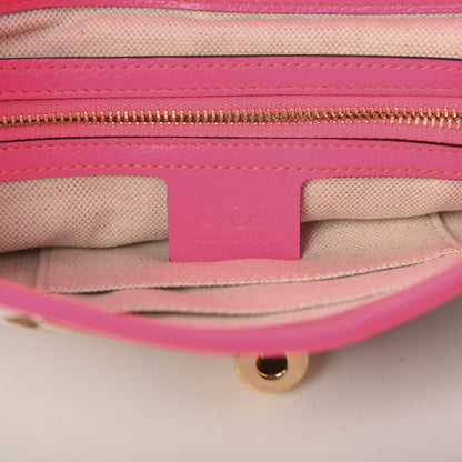 Gucci Canvas Flora Medium Jackie Hobo Fuchsia 6 of 10